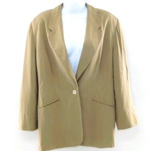Express Taupe Silk One Button Blazer